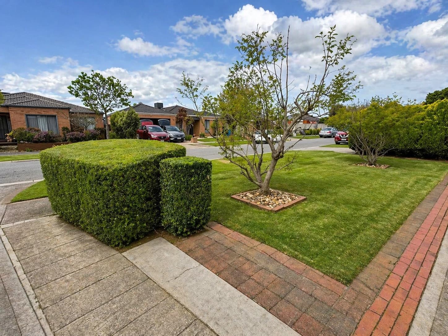 Tidy nature strip and lawn after a mow in Casey, VIC